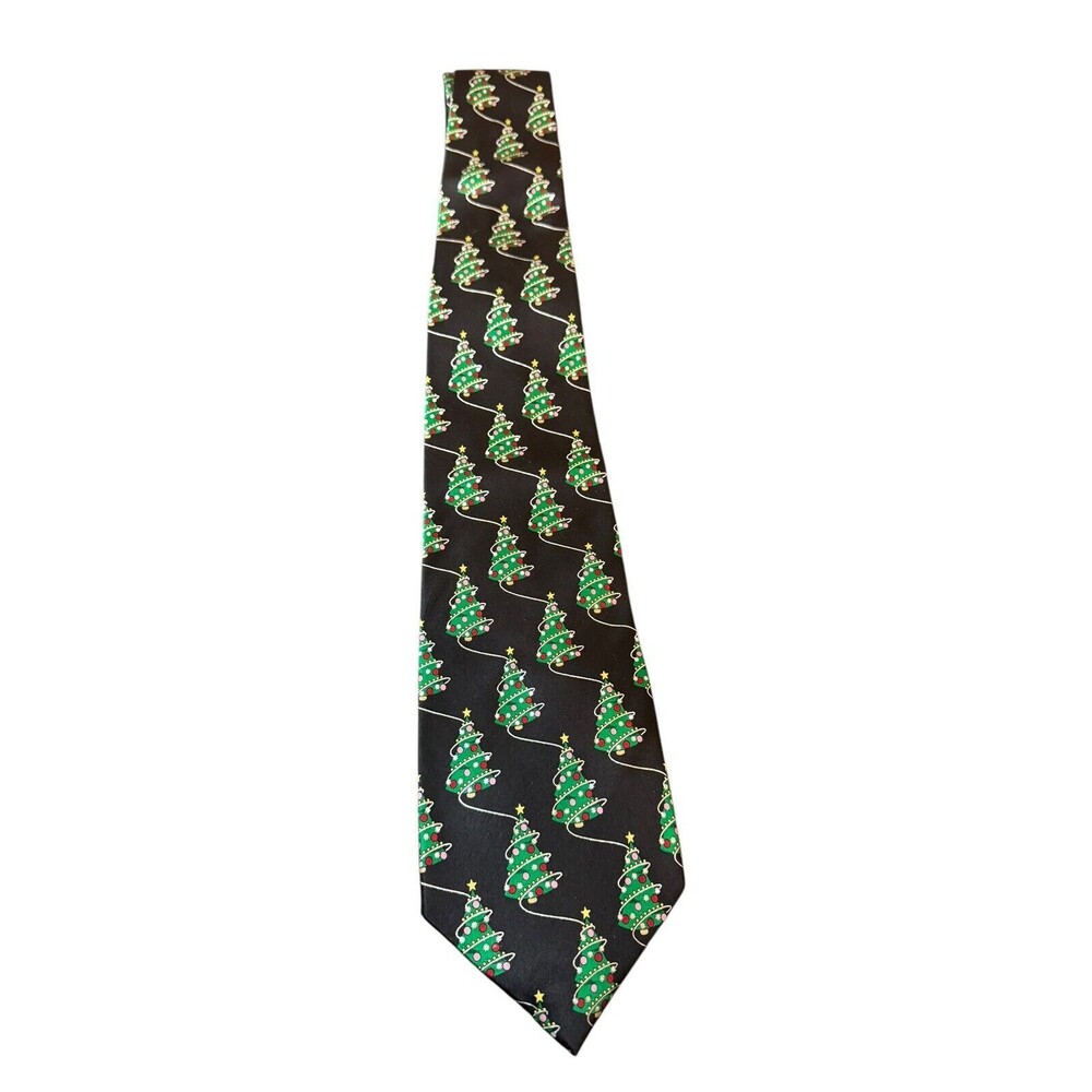 Holidays Brand Men’s Christmas Tree Holiday All Silk Neck Tie Musical SPARKLY